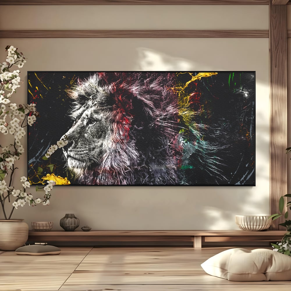 Tablou Canvas Premium LuxCanva® B1070, The Lion Look , Decorativ, Birou, Leu, Rege, Dormitor, Jungla, Colorat