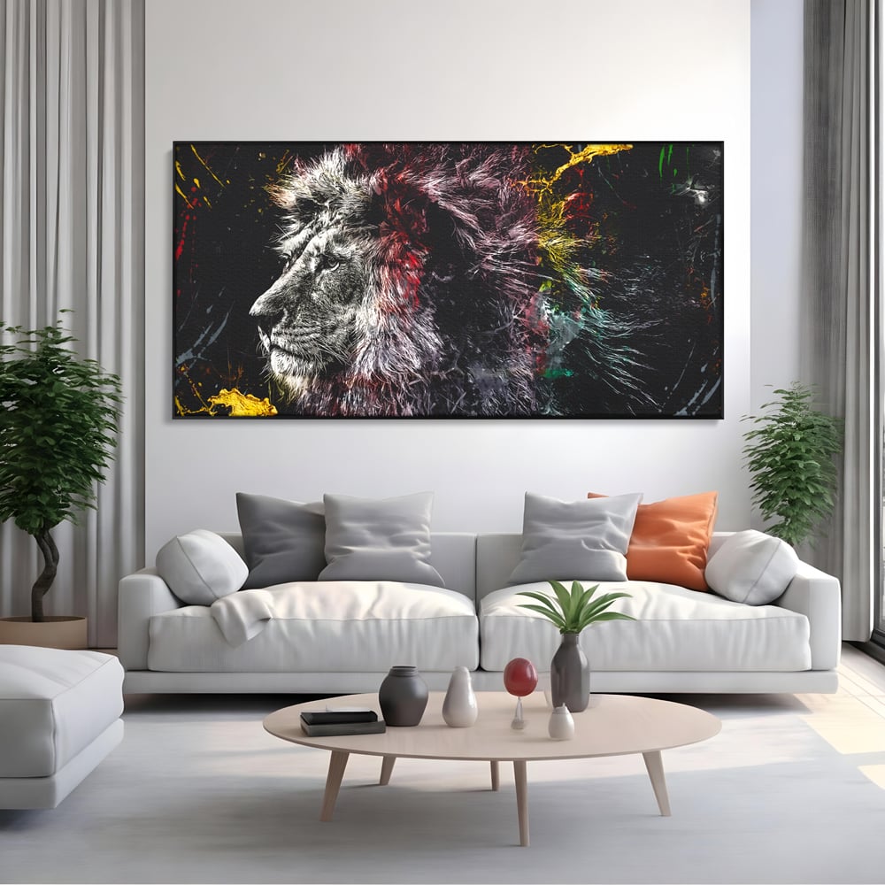 Tablou Canvas Premium LuxCanva® B1070, The Lion Look , Decorativ, Birou, Leu, Rege, Dormitor, Jungla, Colorat