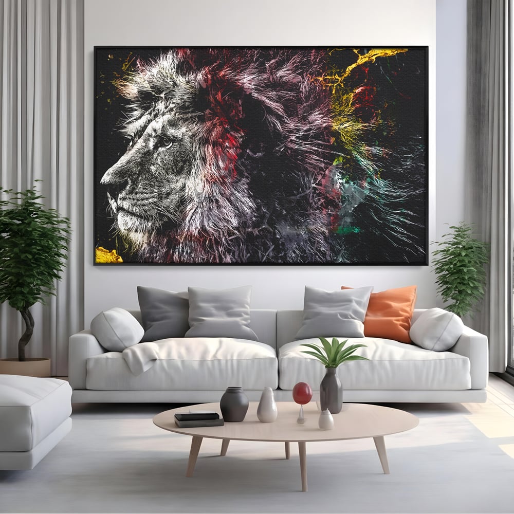 Tablou Canvas Premium LuxCanva® B1070, The Lion Look , Decorativ, Birou, Leu, Rege, Dormitor, Jungla, Colorat