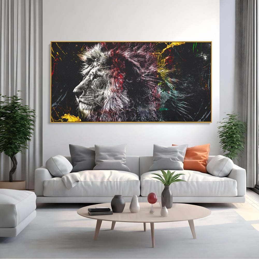 Tablou Canvas Premium LuxCanva® B1070, The Lion Look , Decorativ, Birou, Leu, Rege, Dormitor, Jungla, Colorat