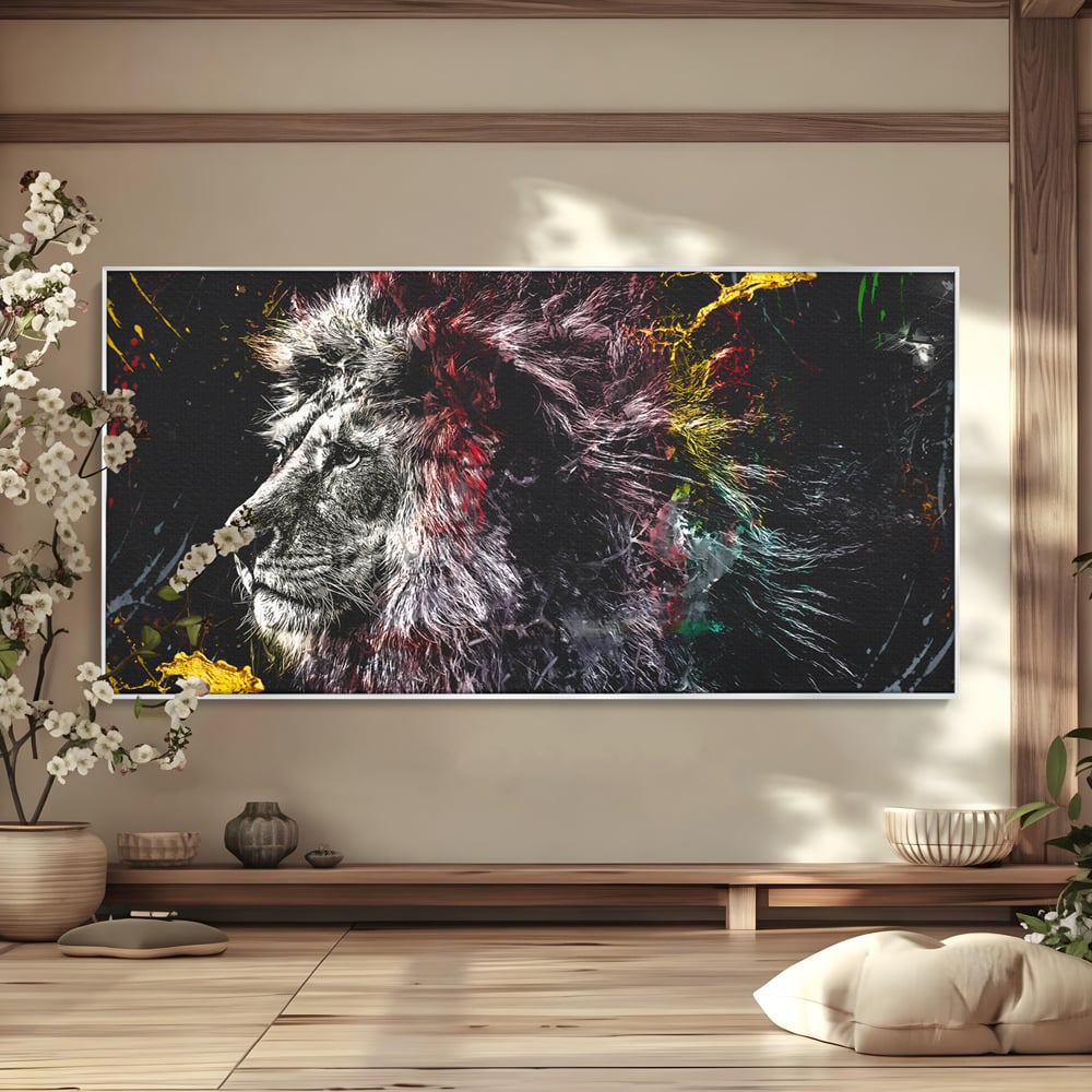 Tablou Canvas Premium LuxCanva® B1070, The Lion Look , Decorativ, Birou, Leu, Rege, Dormitor, Jungla, Colorat