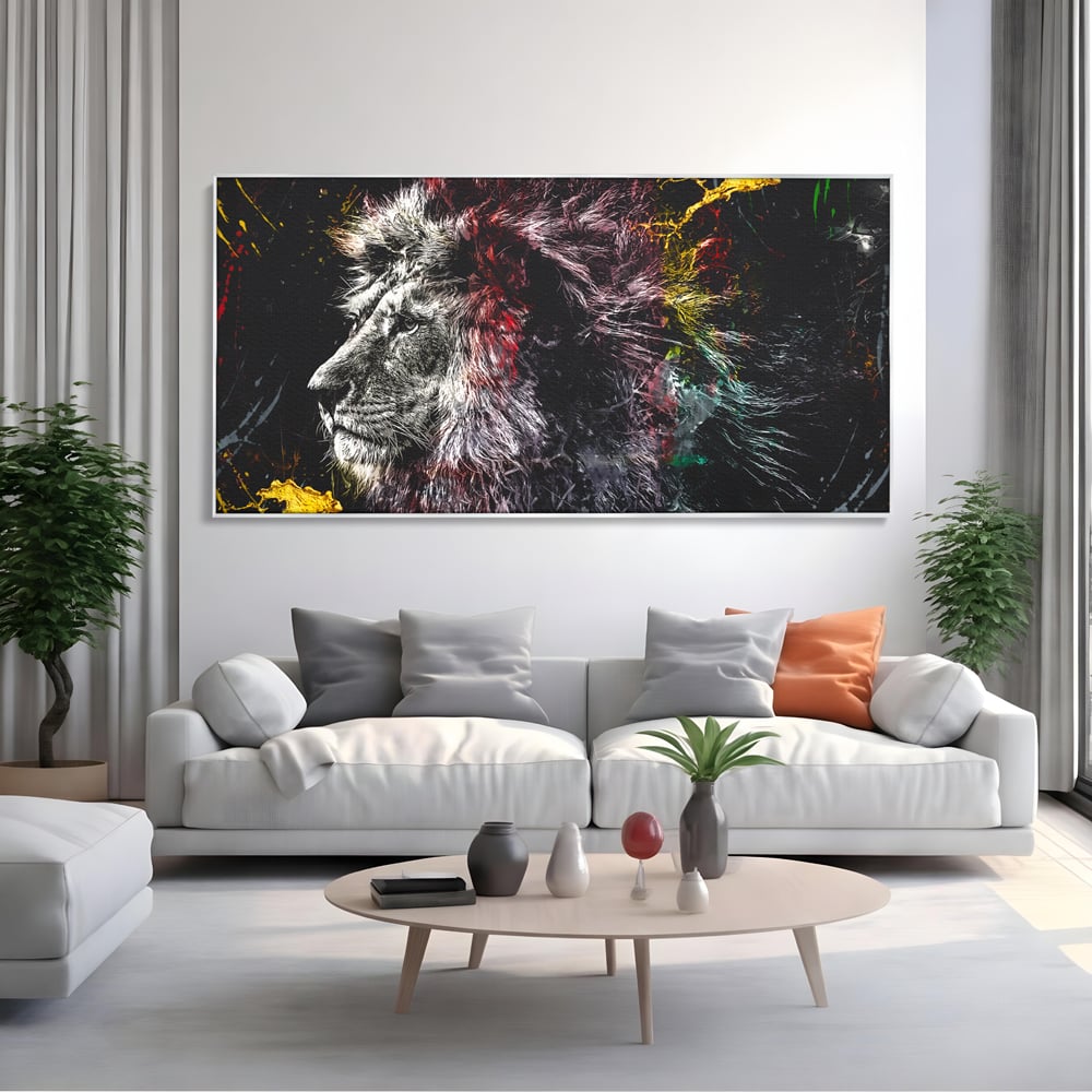Tablou Canvas Premium LuxCanva® B1070, The Lion Look , Decorativ, Birou, Leu, Rege, Dormitor, Jungla, Colorat