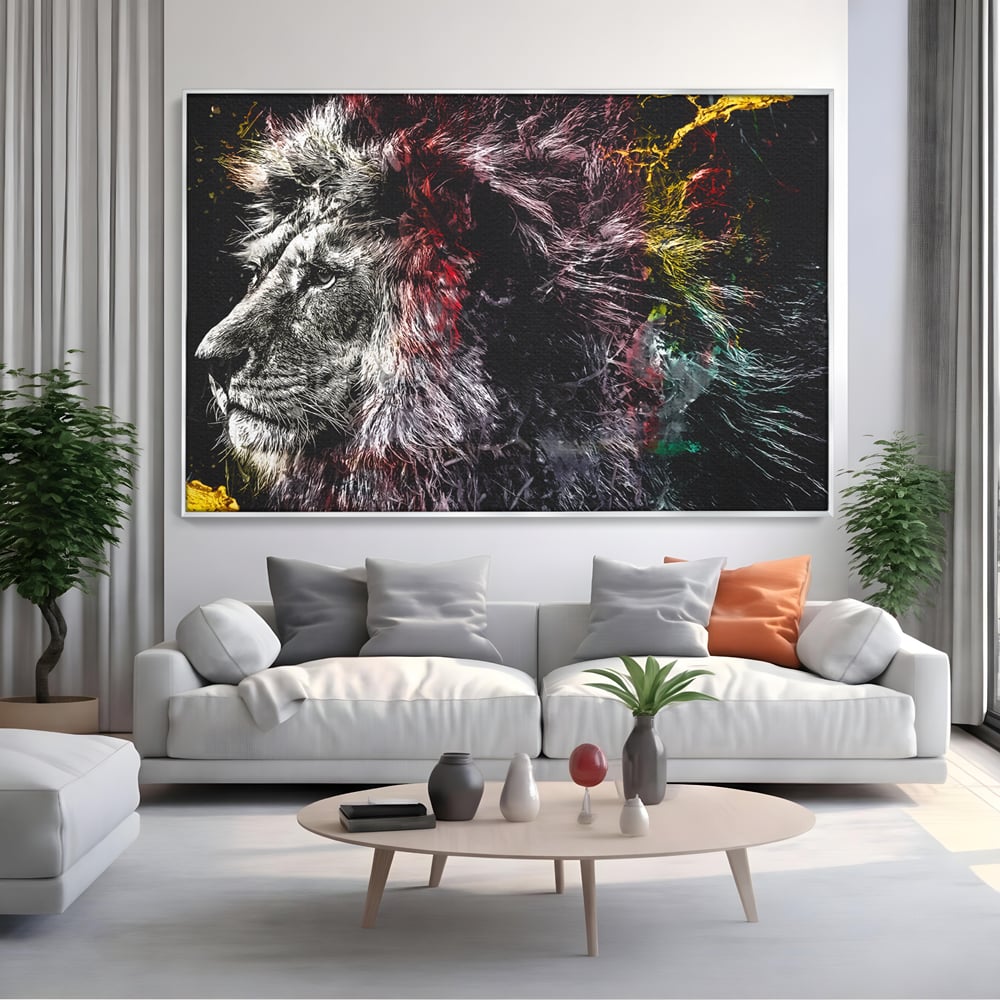 Tablou Canvas Premium LuxCanva® B1070, The Lion Look , Decorativ, Birou, Leu, Rege, Dormitor, Jungla, Colorat