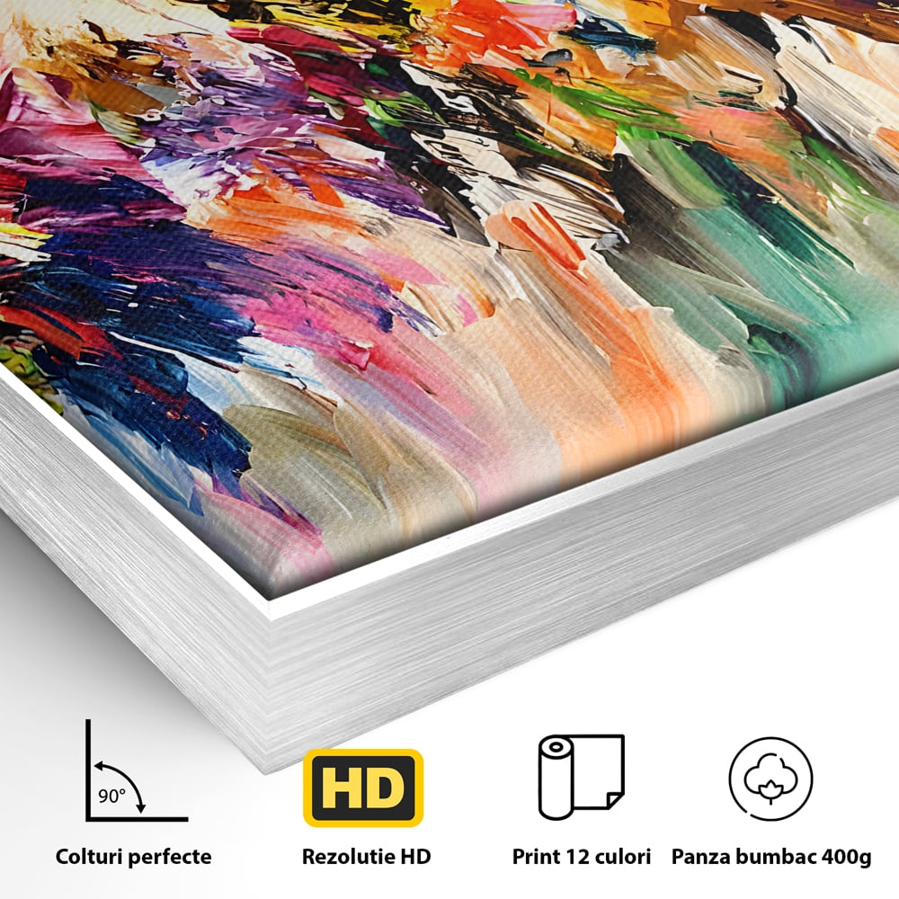 Tablou Canvas Premium LuxCanva® B1073, Dansul culorilor , Decorativ, Dormitor, Culori, Living, Fericire, Culori Vibrante