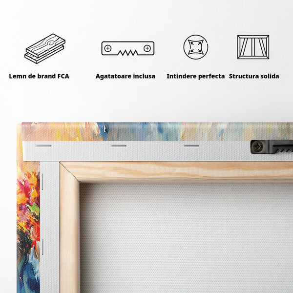 Tablou Canvas Premium LuxCanva® B1073, Dansul culorilor , Decorativ, Dormitor, Culori, Living, Fericire, Culori Vibrante