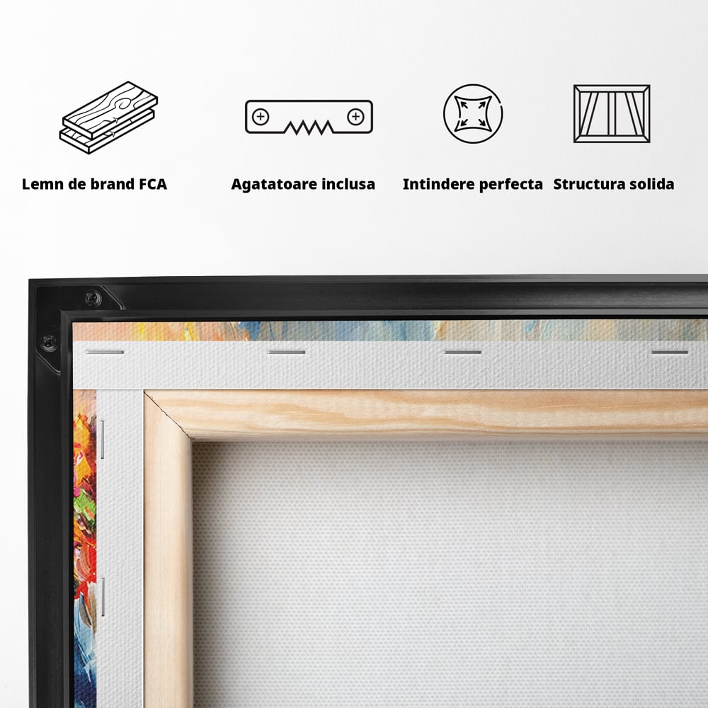 Tablou Canvas Premium LuxCanva® B1073, Dansul culorilor , Decorativ, Dormitor, Culori, Living, Fericire, Culori Vibrante