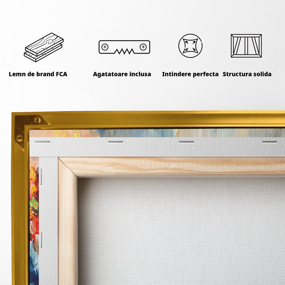Tablou Canvas Premium LuxCanva® B1073, Dansul culorilor , Decorativ, Dormitor, Culori, Living, Fericire, Culori Vibrante