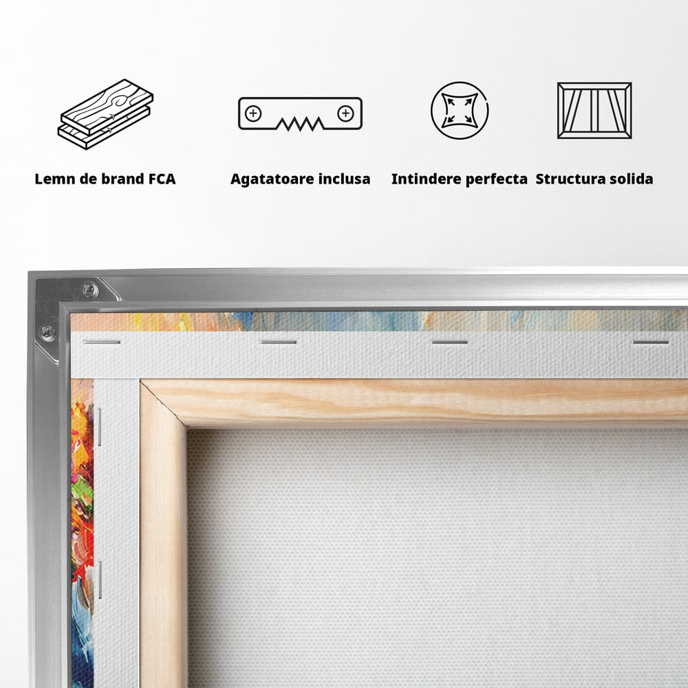 Tablou Canvas Premium LuxCanva® B1073, Dansul culorilor , Decorativ, Dormitor, Culori, Living, Fericire, Culori Vibrante