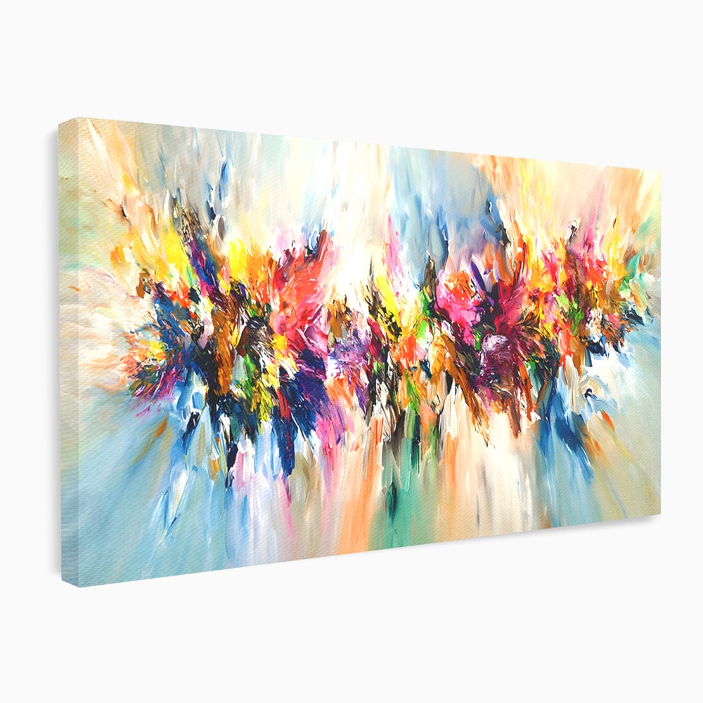 Tablou Canvas Premium LuxCanva® B1073, Dansul culorilor , Decorativ, Dormitor, Culori, Living, Fericire, Culori Vibrante