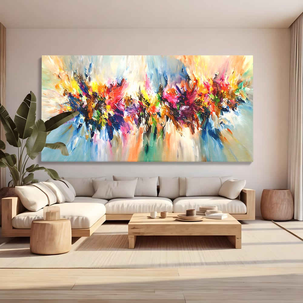 Tablou Canvas Premium LuxCanva® B1073, Dansul culorilor , Decorativ, Dormitor, Culori, Living, Fericire, Culori Vibrante
