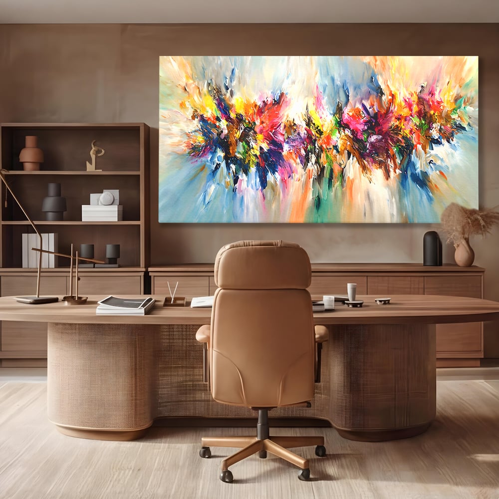 Tablou Canvas Premium LuxCanva® B1073, Dansul culorilor , Decorativ, Dormitor, Culori, Living, Fericire, Culori Vibrante
