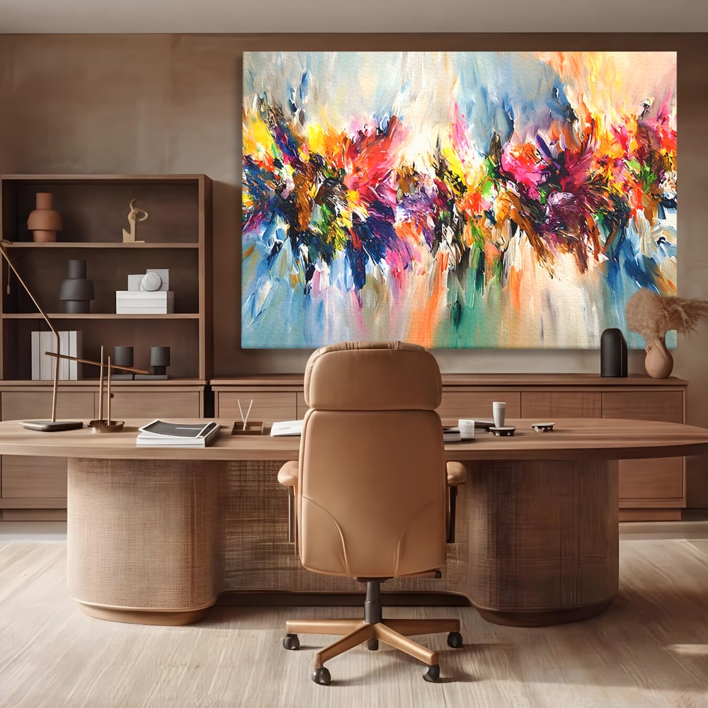 Tablou Canvas Premium LuxCanva® B1073, Dansul culorilor , Decorativ, Dormitor, Culori, Living, Fericire, Culori Vibrante