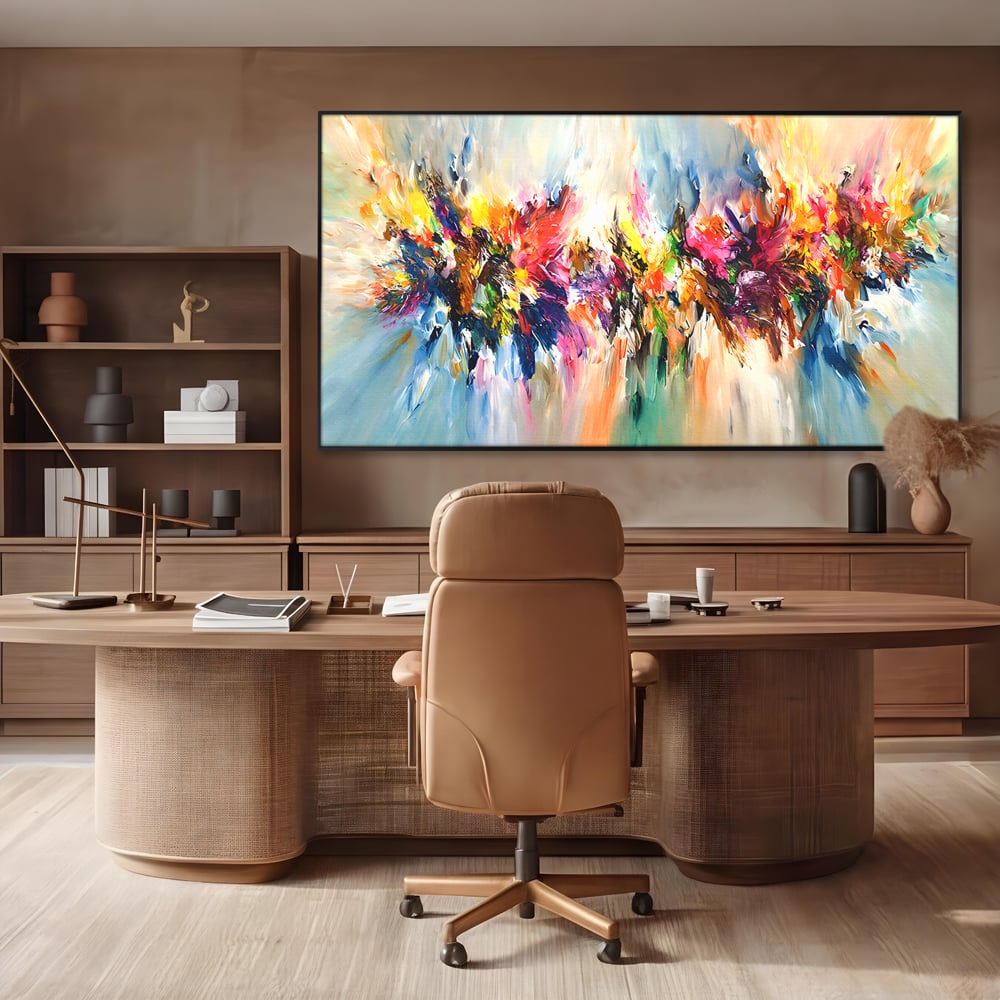 Tablou Canvas Premium LuxCanva® B1073, Dansul culorilor , Decorativ, Dormitor, Culori, Living, Fericire, Culori Vibrante