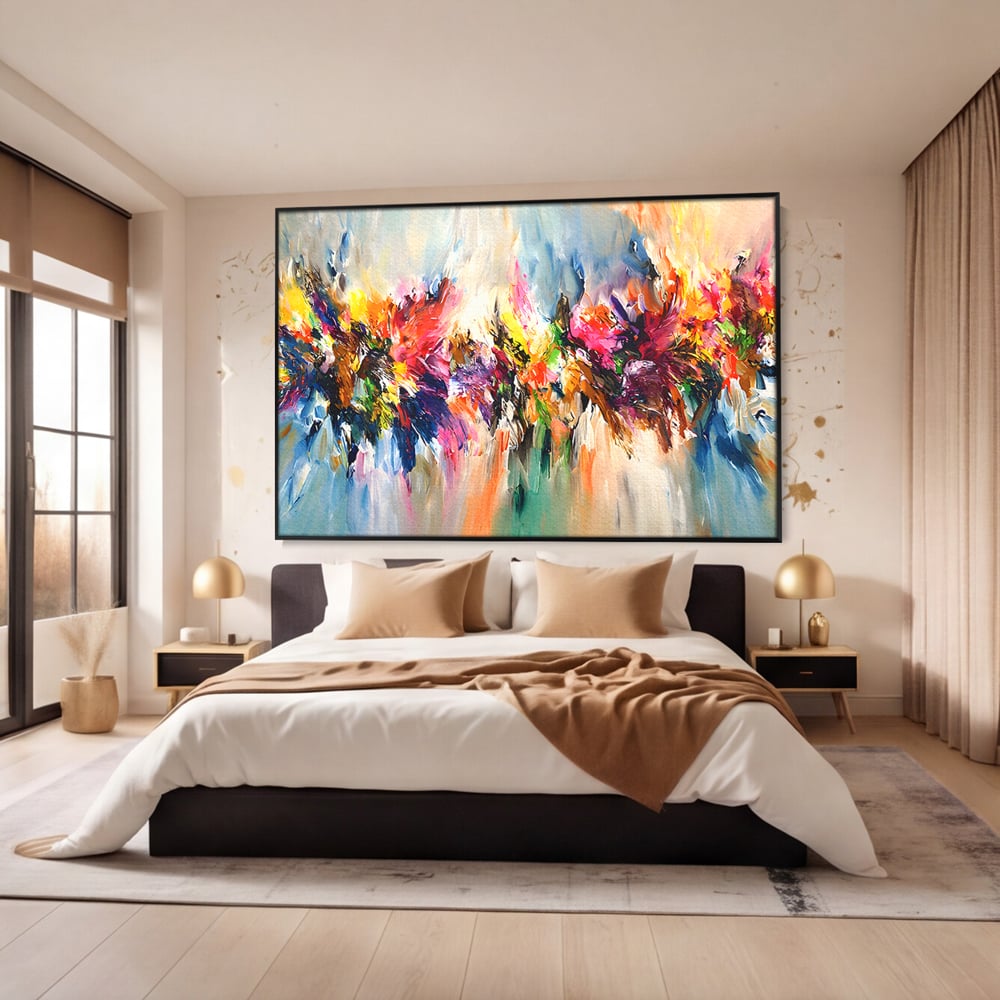 Tablou Canvas Premium LuxCanva® B1073, Dansul culorilor , Decorativ, Dormitor, Culori, Living, Fericire, Culori Vibrante