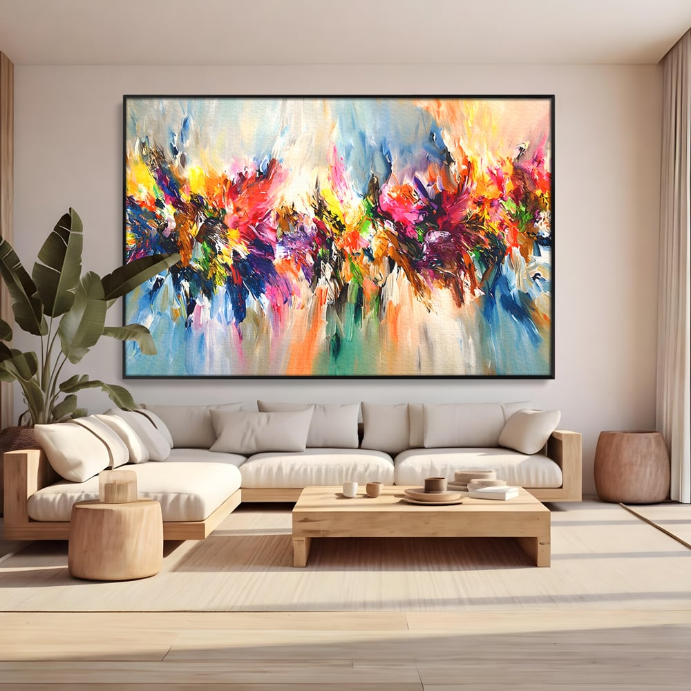 Tablou Canvas Premium LuxCanva® B1073, Dansul culorilor , Decorativ, Dormitor, Culori, Living, Fericire, Culori Vibrante