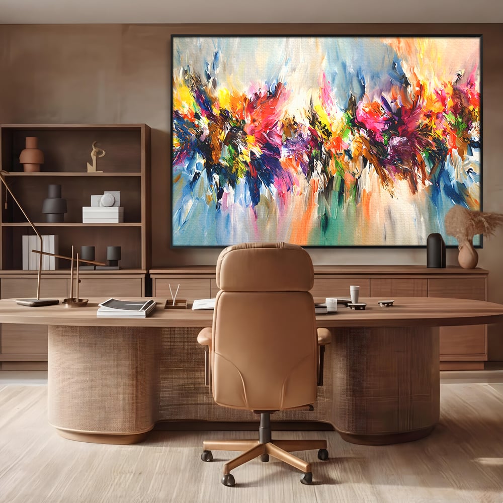 Tablou Canvas Premium LuxCanva® B1073, Dansul culorilor , Decorativ, Dormitor, Culori, Living, Fericire, Culori Vibrante
