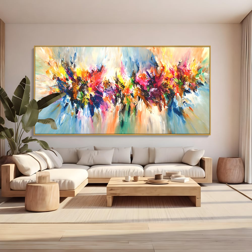 Tablou Canvas Premium LuxCanva® B1073, Dansul culorilor , Decorativ, Dormitor, Culori, Living, Fericire, Culori Vibrante