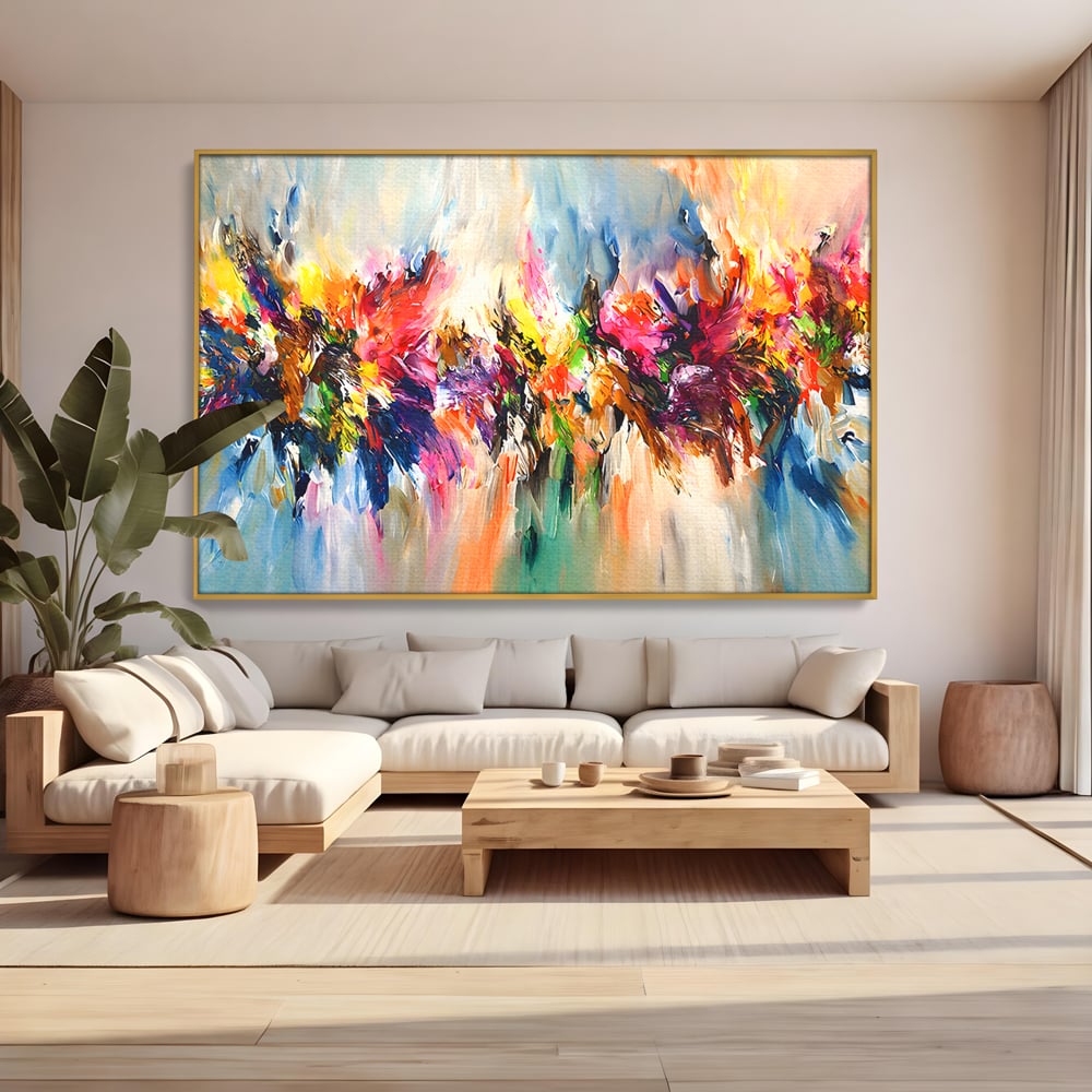 Tablou Canvas Premium LuxCanva® B1073, Dansul culorilor , Decorativ, Dormitor, Culori, Living, Fericire, Culori Vibrante