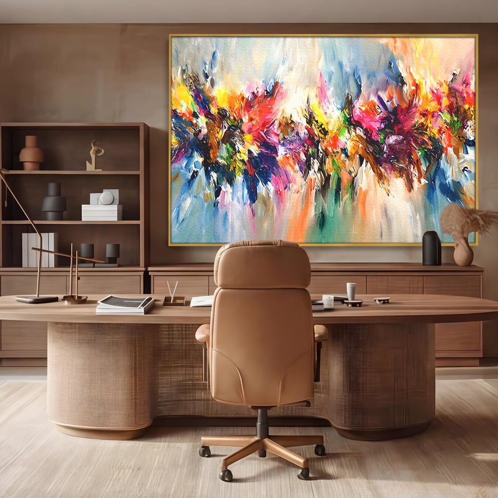 Tablou Canvas Premium LuxCanva® B1073, Dansul culorilor , Decorativ, Dormitor, Culori, Living, Fericire, Culori Vibrante