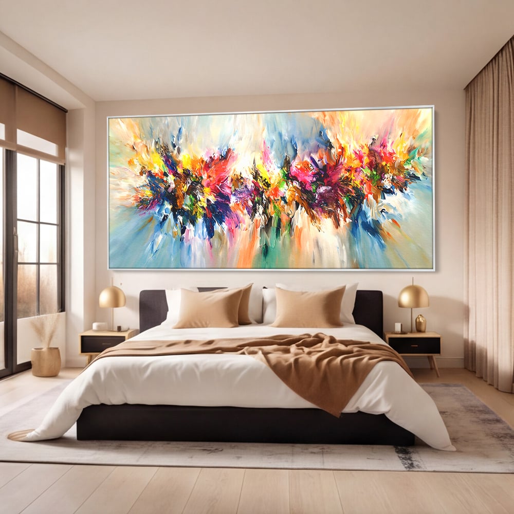 Tablou Canvas Premium LuxCanva® B1073, Dansul culorilor , Decorativ, Dormitor, Culori, Living, Fericire, Culori Vibrante