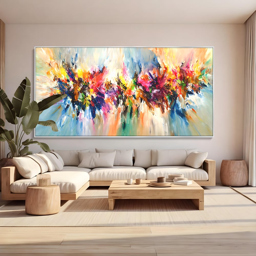 Tablou Canvas Premium LuxCanva® B1073, Dansul culorilor , Decorativ, Dormitor, Culori, Living, Fericire, Culori Vibrante