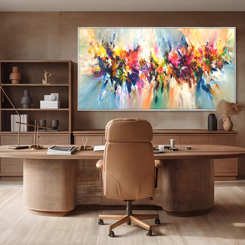 Tablou Canvas Premium LuxCanva® B1073, Dansul culorilor , Decorativ, Dormitor, Culori, Living, Fericire, Culori Vibrante