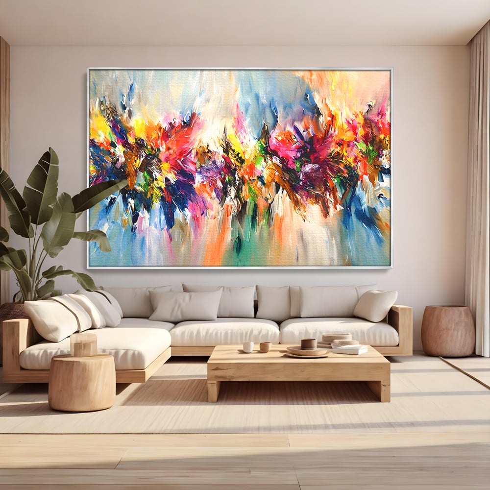 Tablou Canvas Premium LuxCanva® B1073, Dansul culorilor , Decorativ, Dormitor, Culori, Living, Fericire, Culori Vibrante
