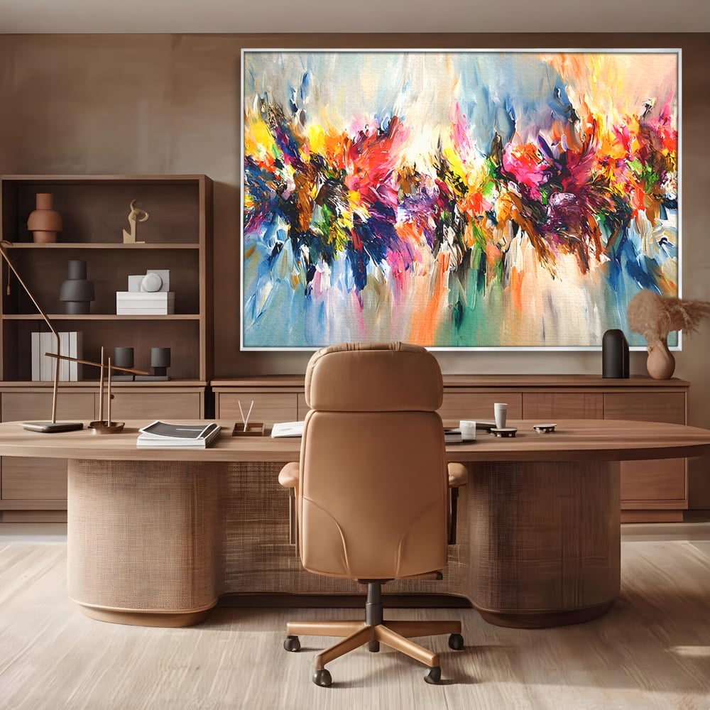Tablou Canvas Premium LuxCanva® B1073, Dansul culorilor , Decorativ, Dormitor, Culori, Living, Fericire, Culori Vibrante