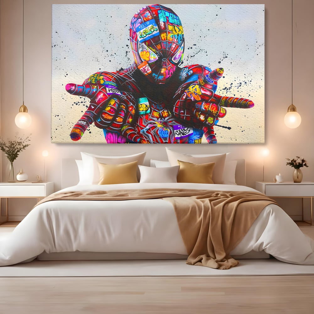 Tablou Canvas Premium, LuxCanva® B1074, The Amazing Spider-Man, Decorativ, Camera Copil, Personaj, Supererou, Marvel, Culori Vibrante