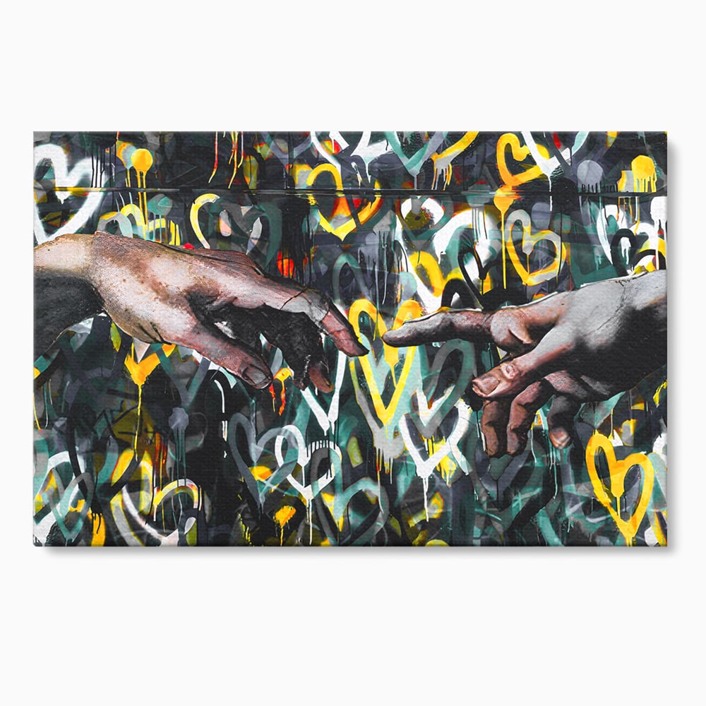 Leinwand Wandkunst Leinwand Wandkunst Premium LuxCanva® B1075, Lovers Hands , Dekorativ, Wohnen, Liebe, Hände, Liebe, Schlafzimmer, Paar, Lebendige Farben