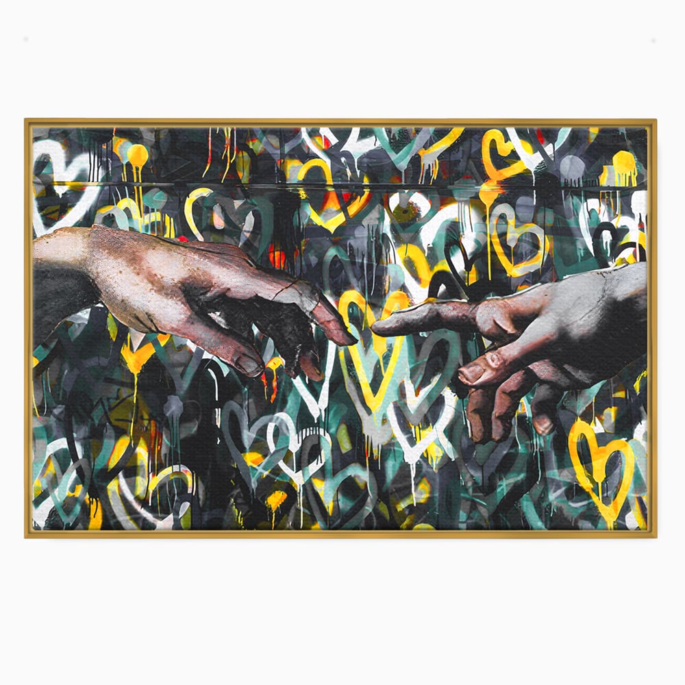 Leinwand Wandkunst Leinwand Wandkunst Premium LuxCanva® B1075, Lovers Hands , Dekorativ, Wohnen, Liebe, Hände, Liebe, Schlafzimmer, Paar, Lebendige Farben