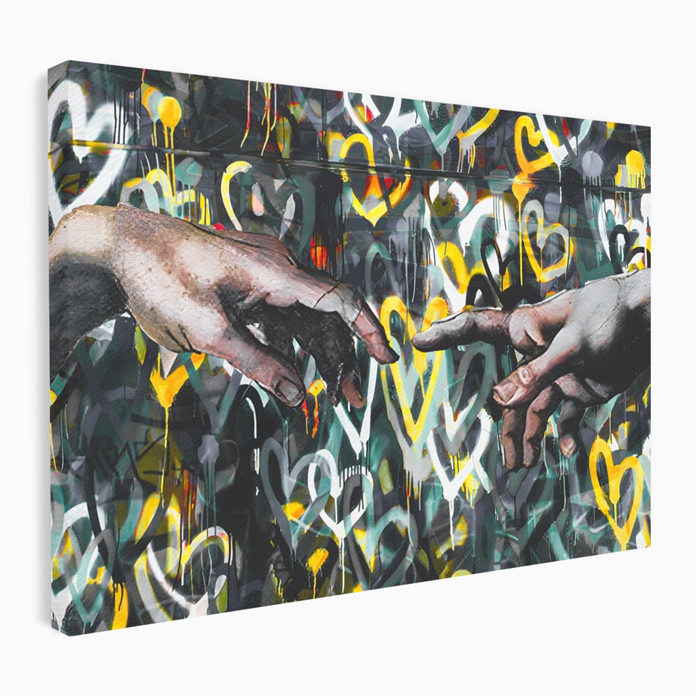 Leinwand Wandkunst Leinwand Wandkunst Premium LuxCanva® B1075, Lovers Hands , Dekorativ, Wohnen, Liebe, Hände, Liebe, Schlafzimmer, Paar, Lebendige Farben