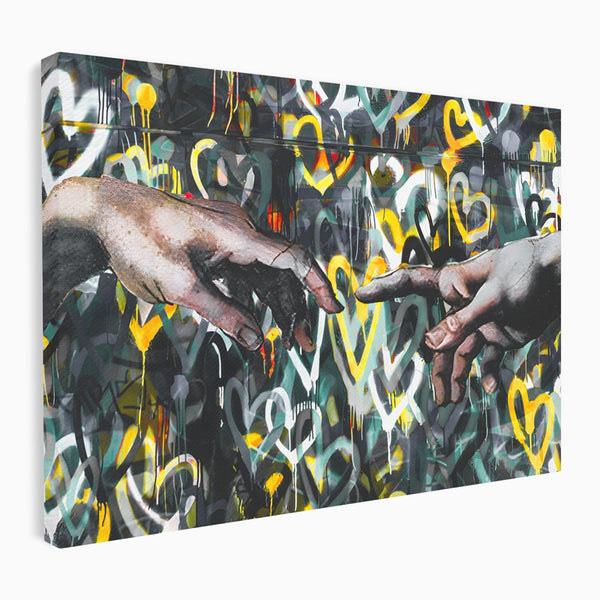 Leinwand Wandkunst Leinwand Wandkunst Premium LuxCanva® B1075, Lovers Hands , Dekorativ, Wohnen, Liebe, Hände, Liebe, Schlafzimmer, Paar, Lebendige Farben