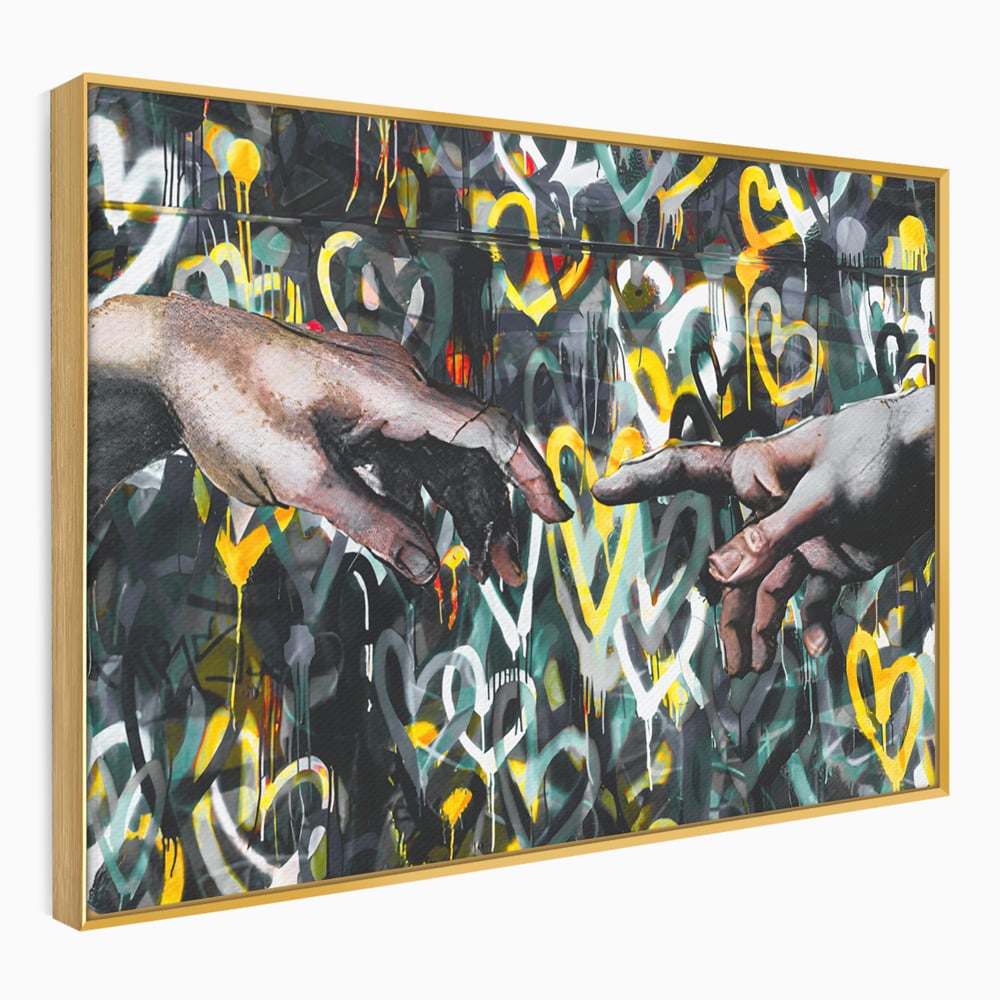 Leinwand Wandkunst Leinwand Wandkunst Premium LuxCanva® B1075, Lovers Hands , Dekorativ, Wohnen, Liebe, Hände, Liebe, Schlafzimmer, Paar, Lebendige Farben