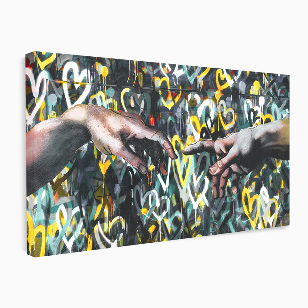 Leinwand Wandkunst Leinwand Wandkunst Premium LuxCanva® B1075, Lovers Hands , Dekorativ, Wohnen, Liebe, Hände, Liebe, Schlafzimmer, Paar, Lebendige Farben