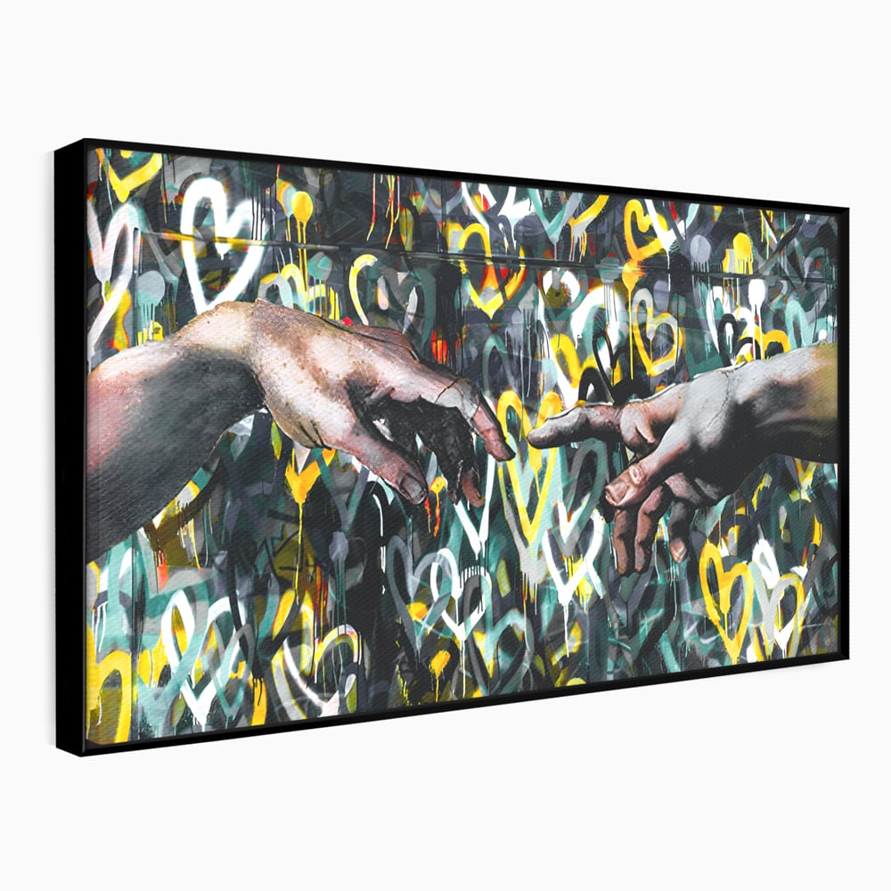 Leinwand Wandkunst Leinwand Wandkunst Premium LuxCanva® B1075, Lovers Hands , Dekorativ, Wohnen, Liebe, Hände, Liebe, Schlafzimmer, Paar, Lebendige Farben