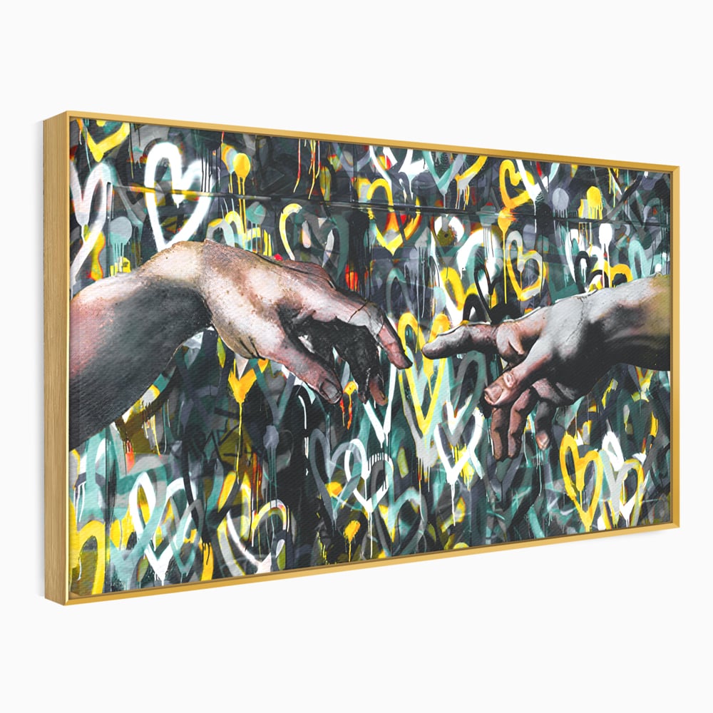 Leinwand Wandkunst Leinwand Wandkunst Premium LuxCanva® B1075, Lovers Hands , Dekorativ, Wohnen, Liebe, Hände, Liebe, Schlafzimmer, Paar, Lebendige Farben