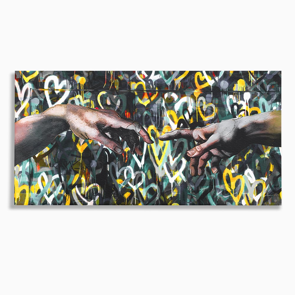 Leinwand Wandkunst Leinwand Wandkunst Premium LuxCanva® B1075, Lovers Hands , Dekorativ, Wohnen, Liebe, Hände, Liebe, Schlafzimmer, Paar, Lebendige Farben