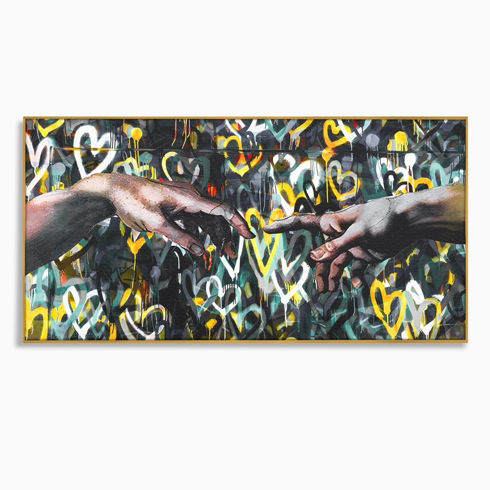 Leinwand Wandkunst Leinwand Wandkunst Premium LuxCanva® B1075, Lovers Hands , Dekorativ, Wohnen, Liebe, Hände, Liebe, Schlafzimmer, Paar, Lebendige Farben