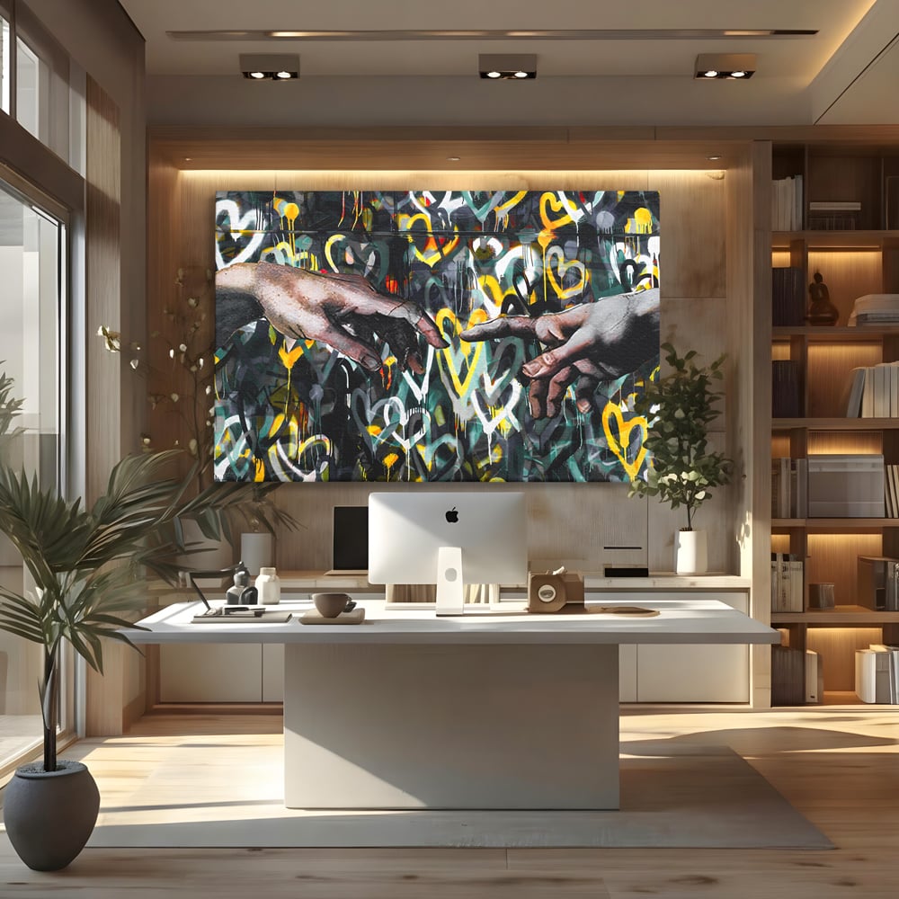Leinwand Wandkunst Leinwand Wandkunst Premium LuxCanva® B1075, Lovers Hands , Dekorativ, Wohnen, Liebe, Hände, Liebe, Schlafzimmer, Paar, Lebendige Farben