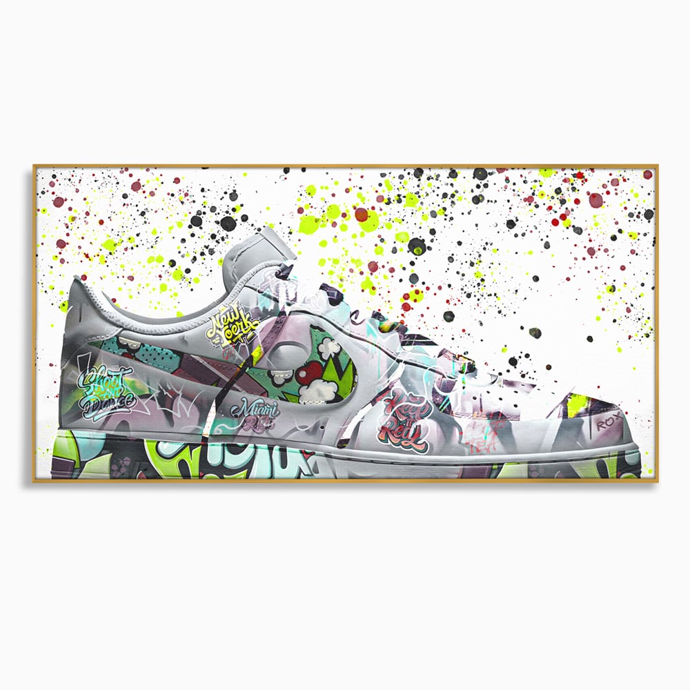 Tablou Canvas Premium LuxCanva® B1076, Air Force 1 , Decorativ, Camera Copii, Nike, America, Baschet, Dormitor, Sport, Incaltaminte, Culori Vibrante