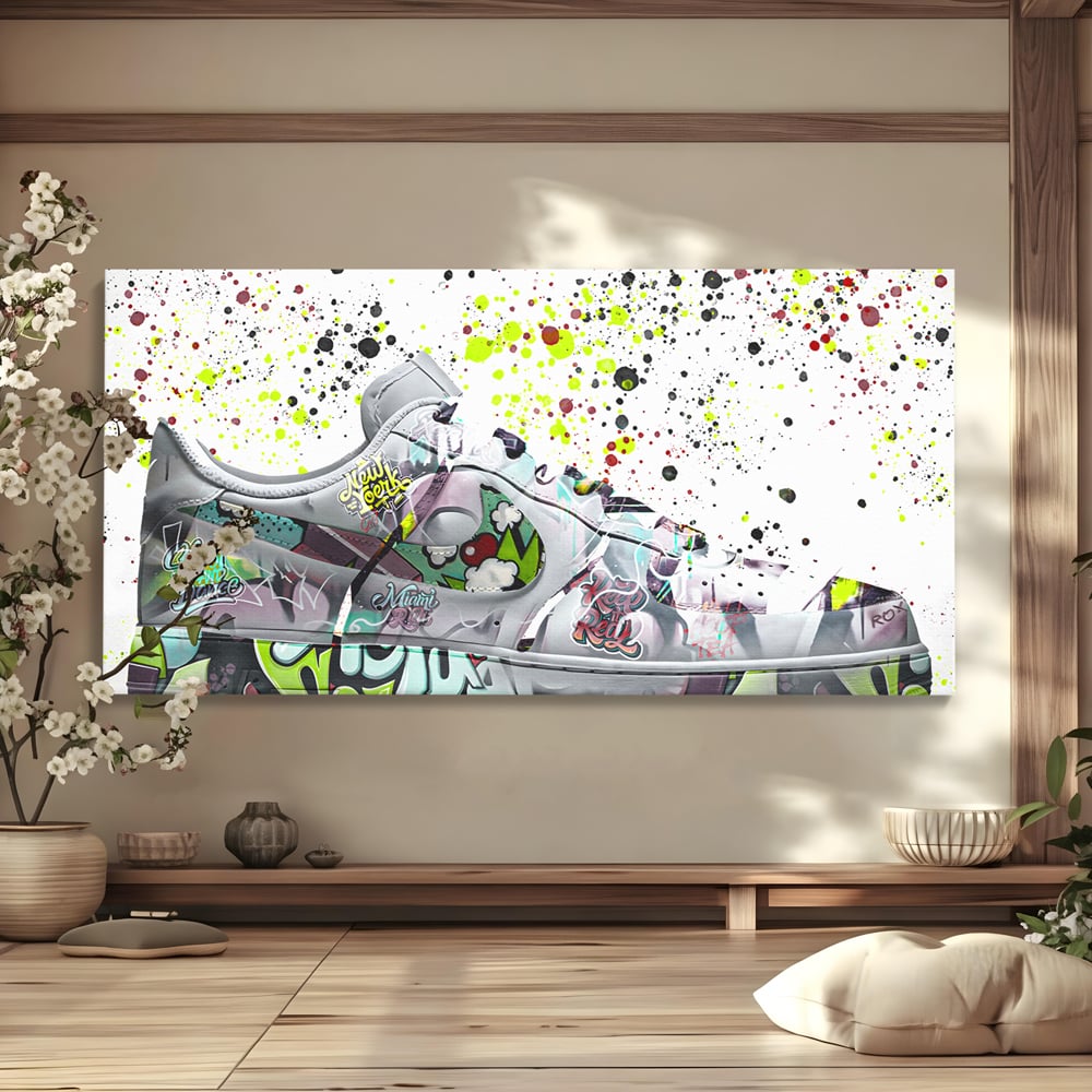 Tablou Canvas Premium LuxCanva® B1076, Air Force 1 , Decorativ, Camera Copii, Nike, America, Baschet, Dormitor, Sport, Incaltaminte, Culori Vibrante