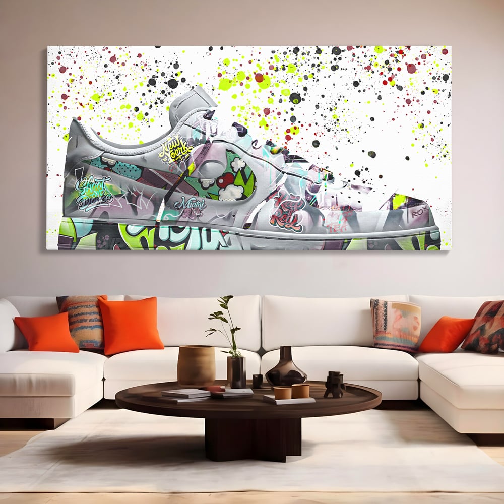 Tablou Canvas Premium LuxCanva® B1076, Air Force 1 , Decorativ, Camera Copii, Nike, America, Baschet, Dormitor, Sport, Incaltaminte, Culori Vibrante