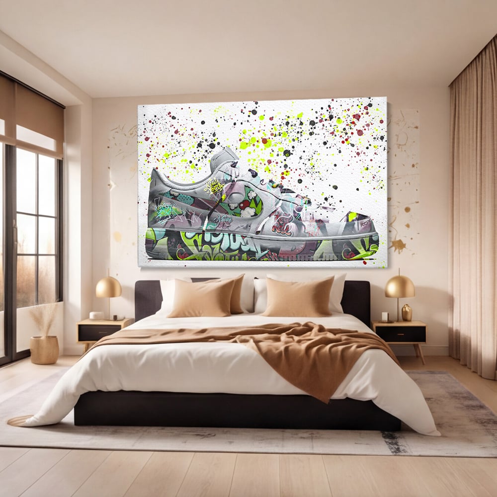 Tablou Canvas Premium LuxCanva® B1076, Air Force 1 , Decorativ, Camera Copii, Nike, America, Baschet, Dormitor, Sport, Incaltaminte, Culori Vibrante