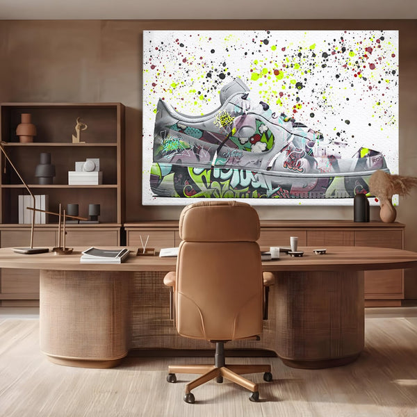 Tablou Canvas Premium LuxCanva® B1076, Air Force 1 , Decorativ, Camera Copii, Nike, America, Baschet, Dormitor, Sport, Incaltaminte, Culori Vibrante