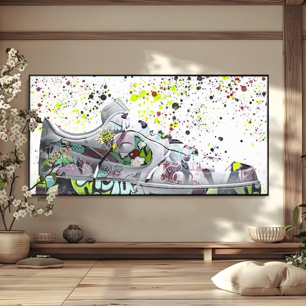 Tablou Canvas Premium LuxCanva® B1076, Air Force 1 , Decorativ, Camera Copii, Nike, America, Baschet, Dormitor, Sport, Incaltaminte, Culori Vibrante