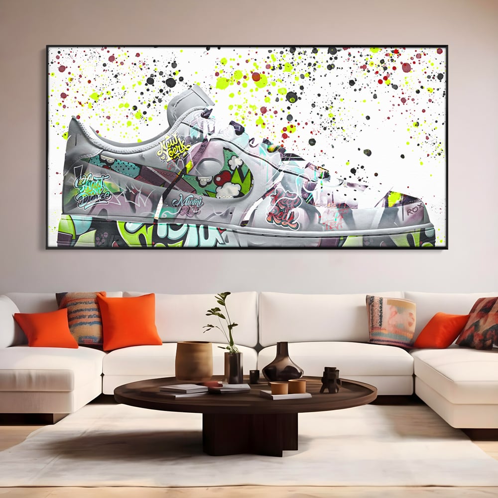 Tablou Canvas Premium LuxCanva® B1076, Air Force 1 , Decorativ, Camera Copii, Nike, America, Baschet, Dormitor, Sport, Incaltaminte, Culori Vibrante