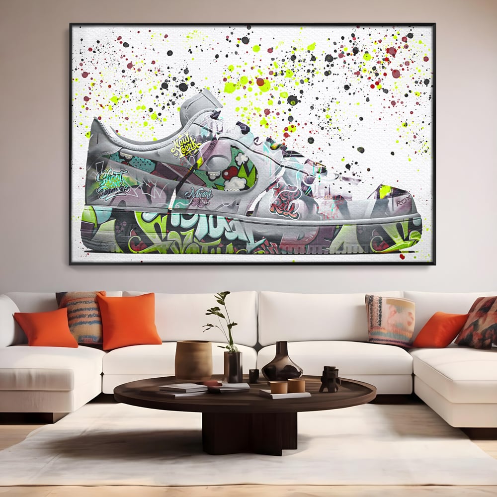 Tablou Canvas Premium LuxCanva® B1076, Air Force 1 , Decorativ, Camera Copii, Nike, America, Baschet, Dormitor, Sport, Incaltaminte, Culori Vibrante