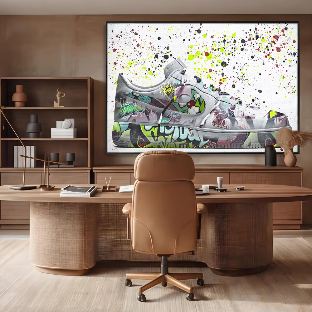 Tablou Canvas Premium LuxCanva® B1076, Air Force 1 , Decorativ, Camera Copii, Nike, America, Baschet, Dormitor, Sport, Incaltaminte, Culori Vibrante