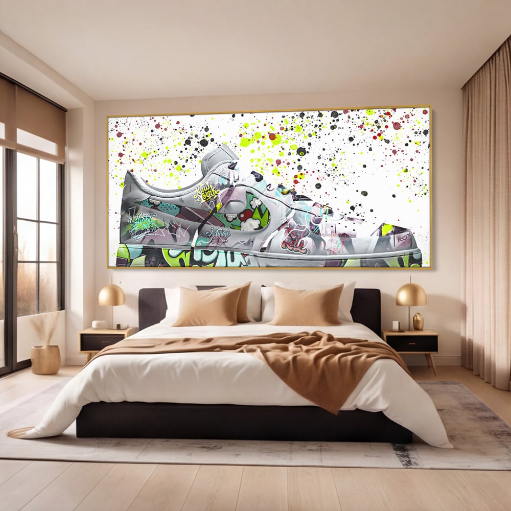 Tablou Canvas Premium LuxCanva® B1076, Air Force 1 , Decorativ, Camera Copii, Nike, America, Baschet, Dormitor, Sport, Incaltaminte, Culori Vibrante